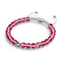 Vermillon foncé | Argent | Bracelet de perles de macramé en verre de sirène